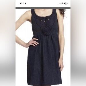 Calvin Klein Jeans Women's Small Dark Denim Navy Smocked Boho Dress size S